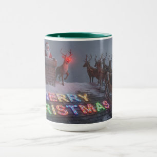 Caneca de Natal Rudolph, Not A Word AI Usado 
