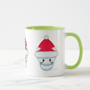 Caneca de Natal Três Gatinhos Brancos