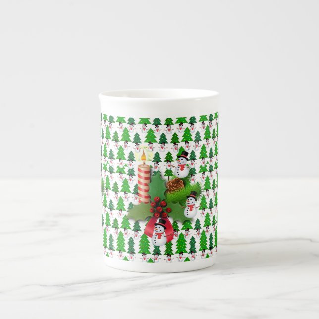 Caneca de Natal, Vintage, Feliz Neve de Natal (Frente)