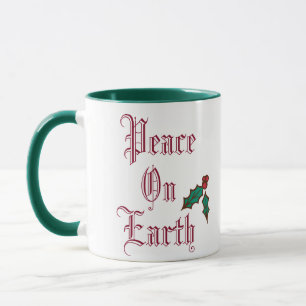 Caneca de Natal Vintage Paz na Terra