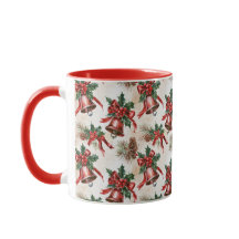 Caneca de Natal Vintage Sininhos Presente Festivo