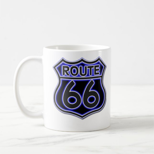 Caneca de néon azul da rota 66 (Esquerda)