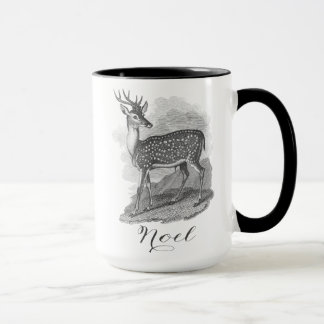 Caneca de Noel com uma bela gravação de veado anti