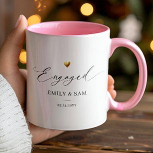 Caneca de Noivado Personalizada com Nomes do Casal