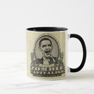 Caneca de Obamanomics do capitalismo do zombi