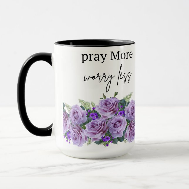caneca de oração mais preocupação menos / caneca d (Esquerda)