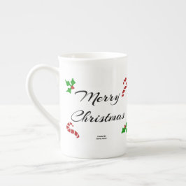 Caneca de Osso de Porcelana Votos de Natal