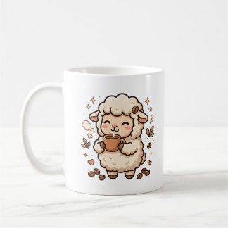 Caneca de Ovelha Bebendo Café Arte Kawaii