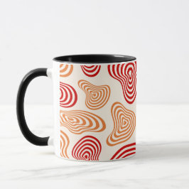 Caneca de Padrão Abstrato Retro Ondulado