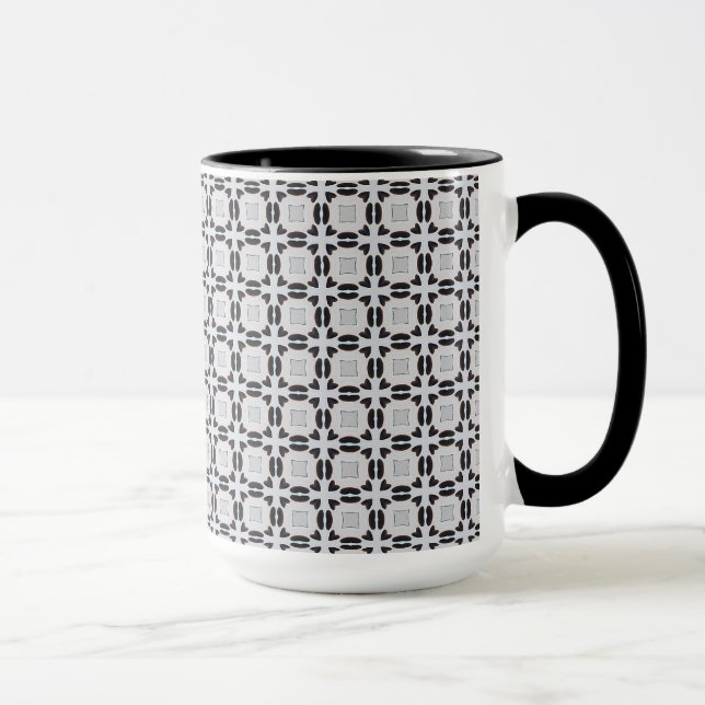 Caneca de Padrão com Gráfico de Cinzas e Preto (Direita)