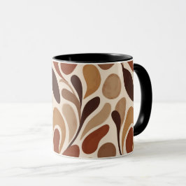 Caneca de Padrão Orgânico Contemporâneo – Tons Ter