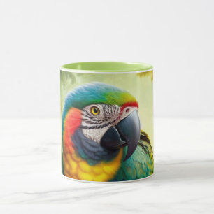 Caneca de Parrot Macaw com Monograma Personalizado