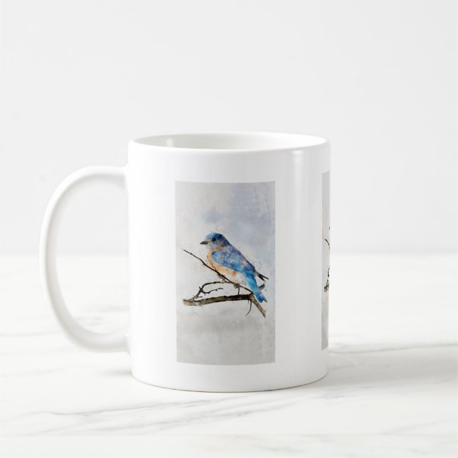 Caneca de pássaro azul para fãs da vida selvagem (Esquerda)