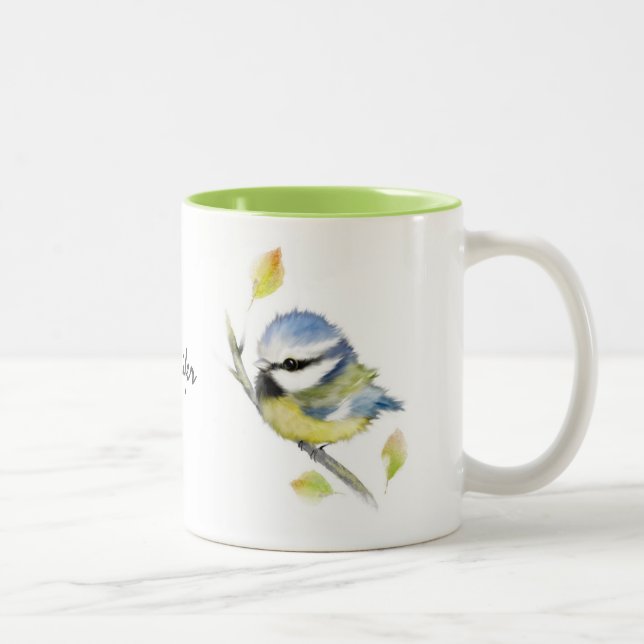 Caneca de pássaro azul personalizada (Direita)