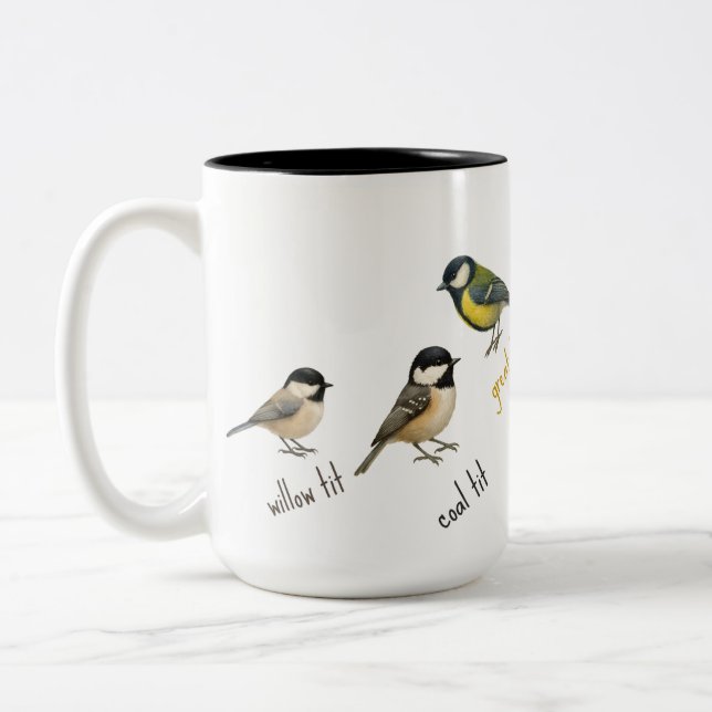 Caneca de Pássaros – Xícara de Café Aquarela de Pá (Esquerda)