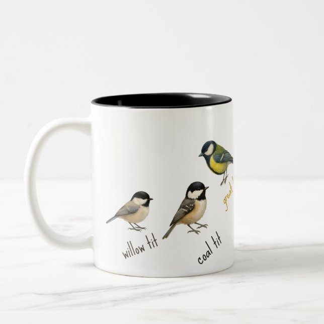 Caneca de Pássaros – Xícara de Café Aquarela de Pá (Esquerda)