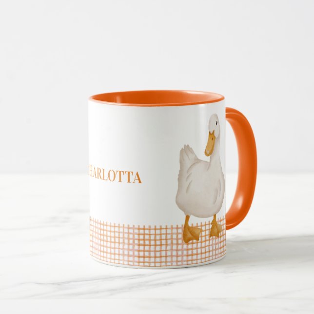 Caneca de Pato Personalizada – Design de Animal de (Frente Esquerda)