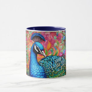 Caneca de Pavão com Monograma Personalizado Deslum