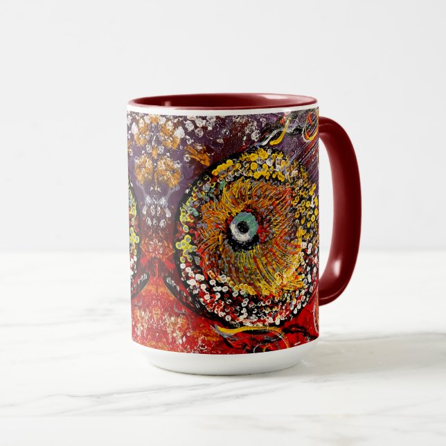 Caneca de Peixe Colorida (Frente Esquerda)