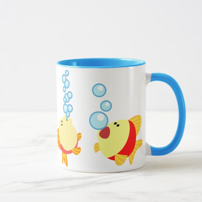 Caneca de Peixe de Desenho Animado Borbulhante Fof (Direita)