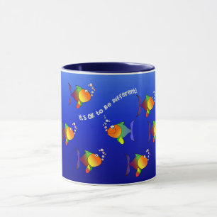 Caneca de peixe diferente - escolha estilo e cor