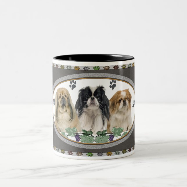 Caneca de Pekingese Pawprints (Centro)