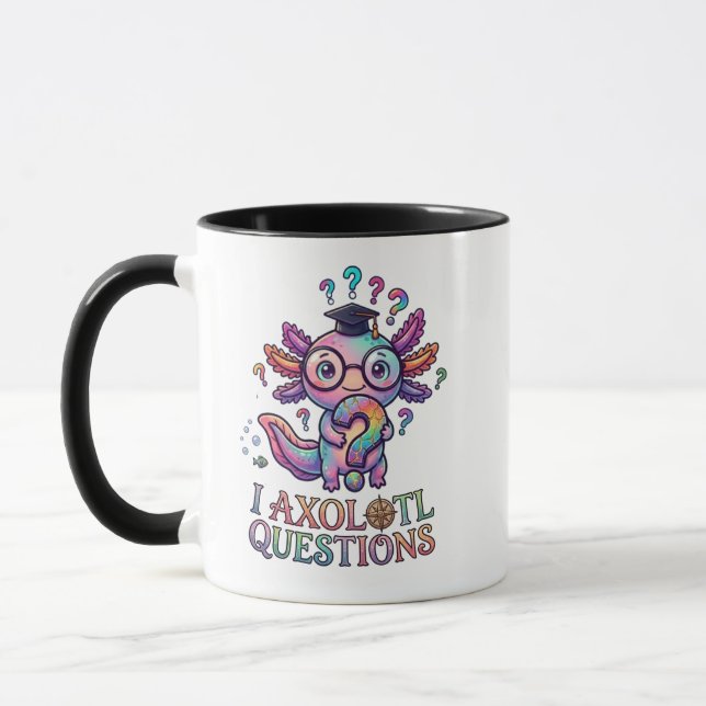 Caneca de Perguntas Eu Axolote - Presente de Gradu (Esquerda)