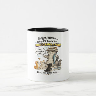 Caneca de Pesca de Gato Engraçado