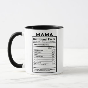 Caneca de Piada Fatos Nutricionais Mãe Mamãe - Pia