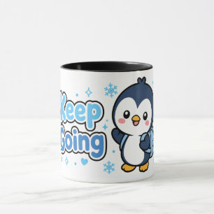 Caneca de Pinguim Kawaii Continue Em Frente