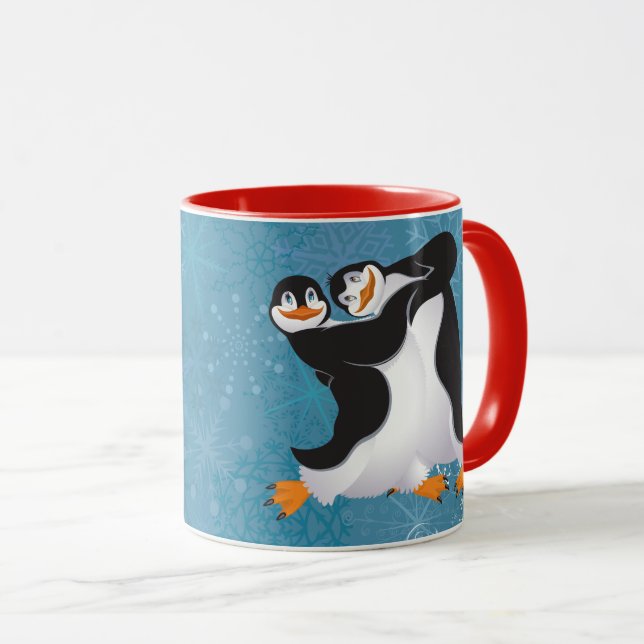 Caneca de Pinguins Dançantes de Inverno (Frente Esquerda)