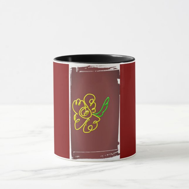 caneca de pintura de flor (Centro)