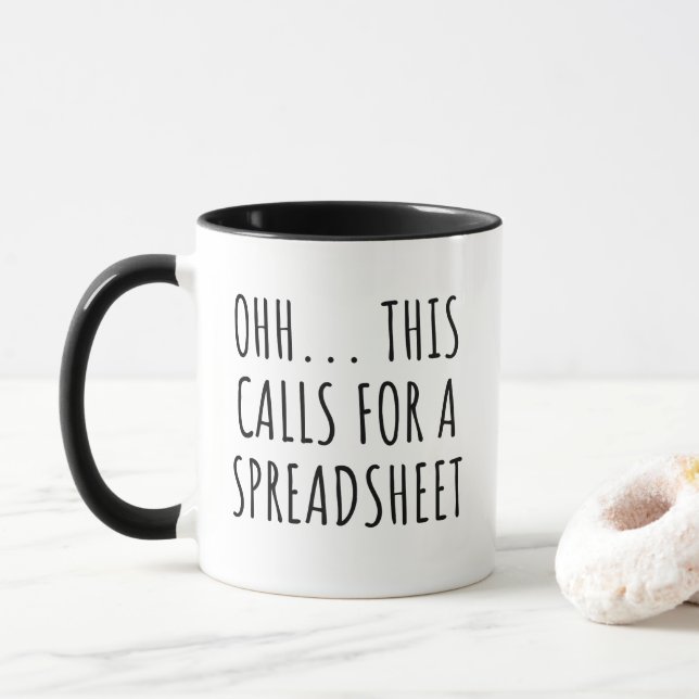 Caneca de Planilha Divertida Presente Sarcástico p (Com Donut)