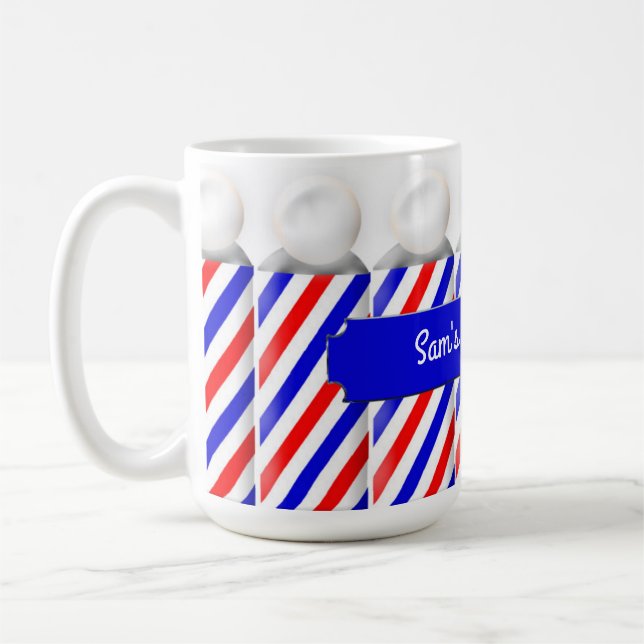 Caneca de Pólo da barbearia - personalize seu nome (Esquerda)