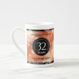 Caneca De Porcelana 32º aniversário de casamento em Bronze