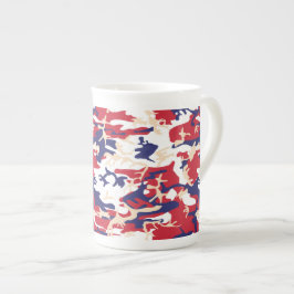 Caneca De Porcelana 4 de Julho, Dia da Independência, Bege Camuflagem