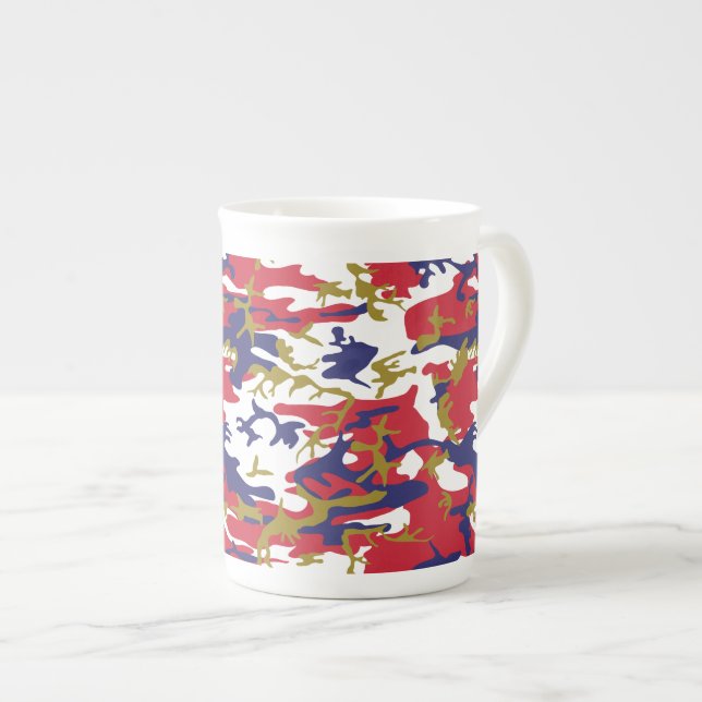 Caneca De Porcelana 4th of July, Independence day, Camouflage Gold (Frente Esquerda)