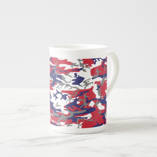 Caneca De Porcelana 4th of July, Independence day, Camouflage Gray (Frente Esquerda)
