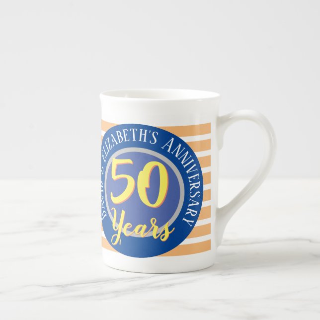 Caneca De Porcelana 50 anos de Ouro de aniversário de casamento (Direita)