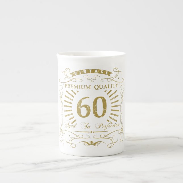 Caneca De Porcelana 60º presente de aniversário (Frente)