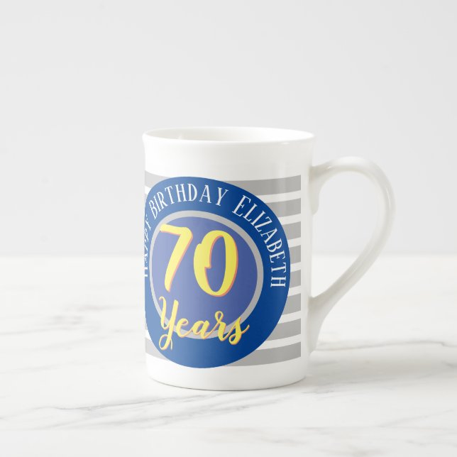 Caneca De Porcelana 70 Anos Aniversário Comemorativo (Direita)