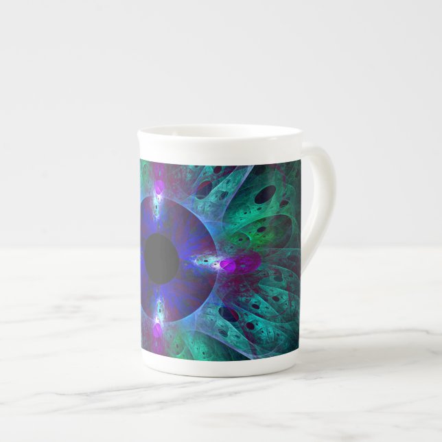 Caneca De Porcelana A Abstrato de Olhos (Frente Esquerda)
