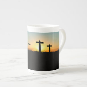 Caneca De Porcelana A Crucificação Atravessa o Sunset