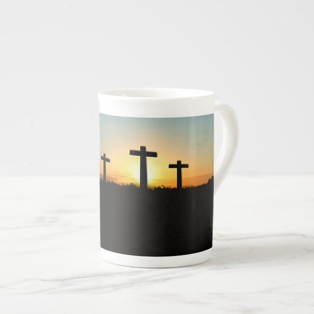 Caneca De Porcelana A Crucificação Atravessa o Sunset (Frente Esquerda)
