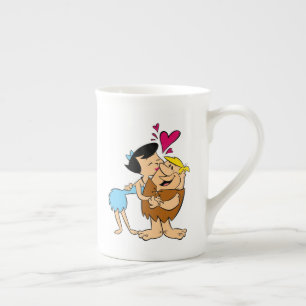 Caneca De Porcelana A discussão de beijo dos Flintstones   Betty