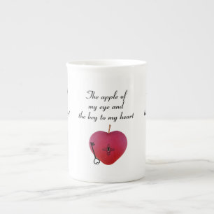 Caneca De Porcelana A maçã do meu olho e a chave do meu coração