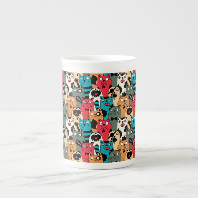 Caneca De Porcelana A multidão de gatos (Frente)