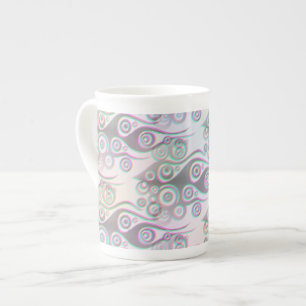 Caneca De Porcelana A tatuagem chama o padrão dos círculos + o seu bac
