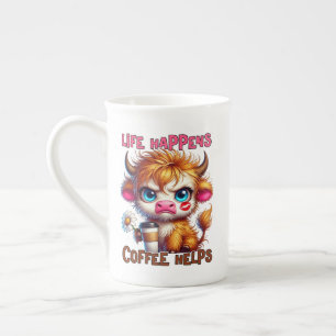 Caneca De Porcelana A Vida Acontece Café Ajuda