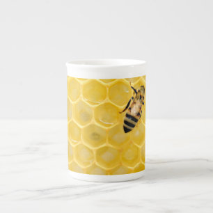 Caneca De Porcelana abelha e favo de mel